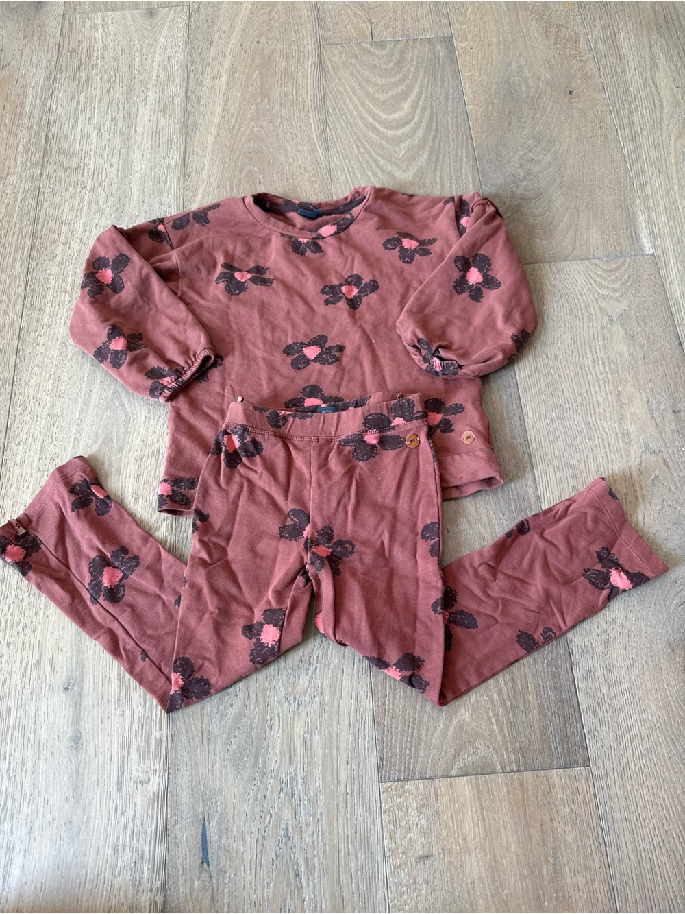 Girls Floral Lounge Set - Top & Leggings